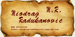 Miodrag Radukanović vizit kartica